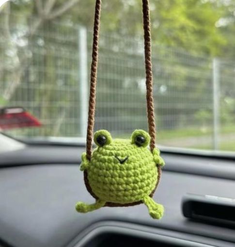 Handmade Crochet Car Hanging | Cute Character Rearview Mirror Charm