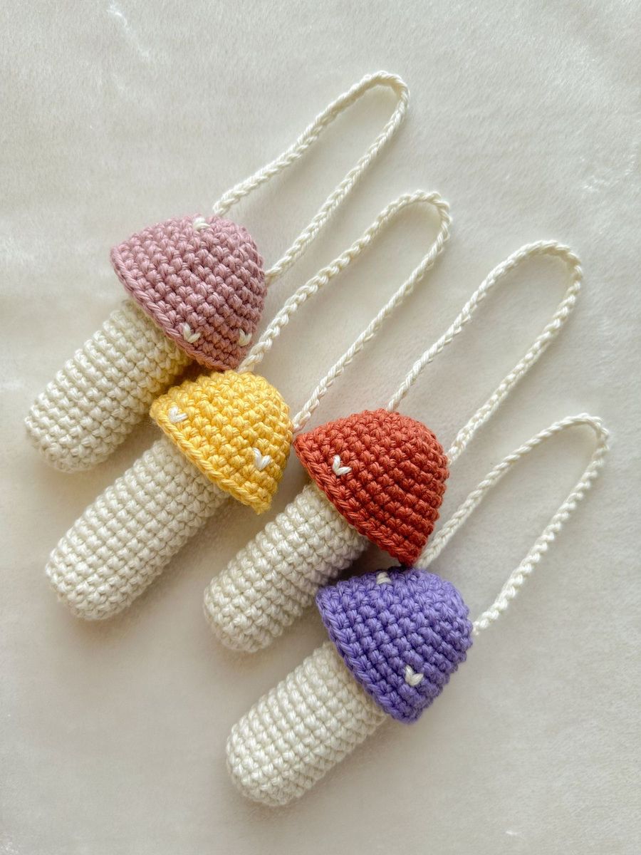 Crochet Lip Balm Holder Keychain – Handmade with Love 🧵(2 Pieces)+ Free Magnet (For Prepaid)