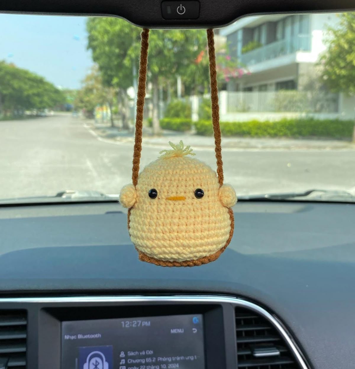 Handmade Crochet Car Hanging | Cute Character Rearview Mirror Charm